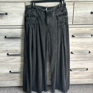 Free People wide legged light denim material